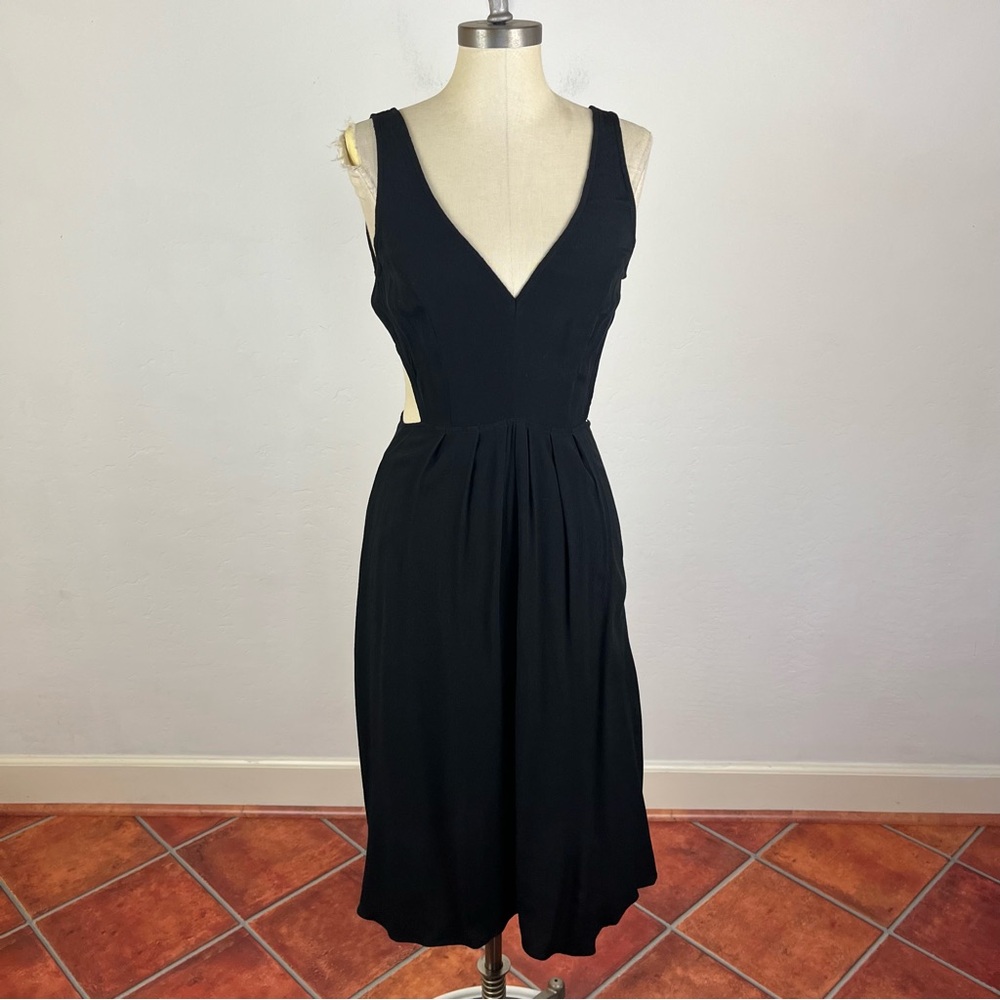 Reformation Black Tie Back Midi Dress
